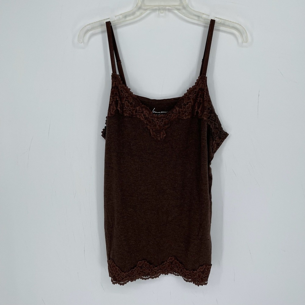 Lane Bryant Women's Brown Stretch Lace Trim Cami Tank Top Plus Size 18-20